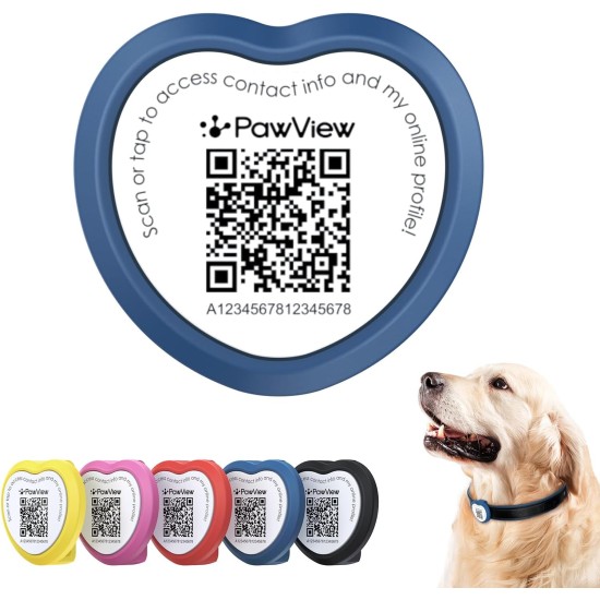 PawView Purple NFC Pet ID Tag - QR Code Anti-Lost Protection for Dogs & Cats, Customizable Smart Tag, Waterproof Silicone, No Subscription Fees PawView Purple NFC Pet ID Tag - QR Code Anti-Lost Protection for Dogs & Cats, Customizable Smart Tag, Waterproof Silicone, No Subscription Fees