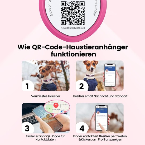 PawView Purple NFC Pet ID Tag - QR Code Anti-Lost Protection for Dogs & Cats, Customizable Smart Tag, Waterproof Silicone, No Subscription Fees PawView Purple NFC Pet ID Tag - QR Code Anti-Lost Protection for Dogs & Cats, Customizable Smart Tag, Waterproof Silicone, No Subscription Fees