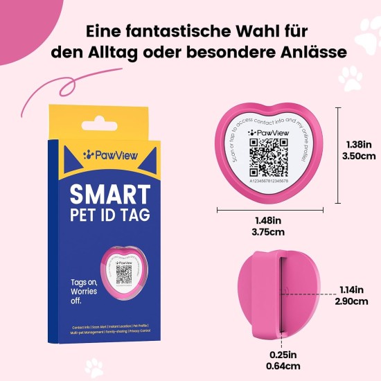 PawView Purple NFC Pet ID Tag - QR Code Anti-Lost Protection for Dogs & Cats, Customizable Smart Tag, Waterproof Silicone, No Subscription Fees PawView Purple NFC Pet ID Tag - QR Code Anti-Lost Protection for Dogs & Cats, Customizable Smart Tag, Waterproof Silicone, No Subscription Fees