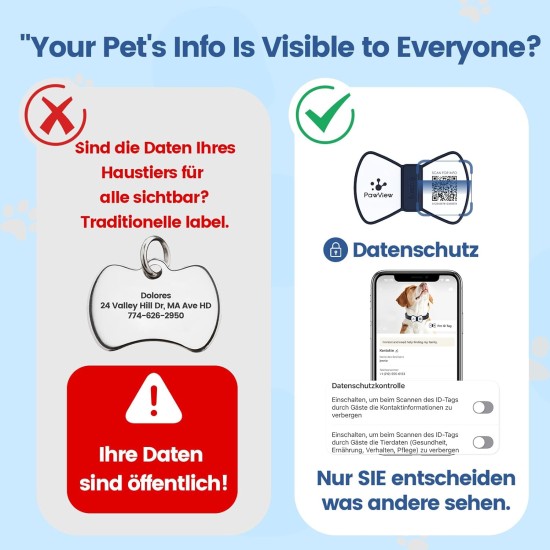 PawView Purple NFC Pet ID Tag - QR Code Anti-Lost Protection for Dogs & Cats, Customizable Smart Tag, Waterproof Silicone, No Subscription Fees PawView Purple NFC Pet ID Tag - QR Code Anti-Lost Protection for Dogs & Cats, Customizable Smart Tag, Waterproof Silicone, No Subscription Fees