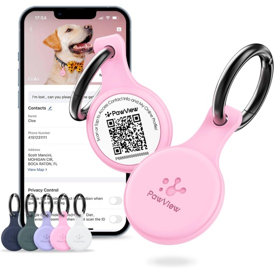 PawView Smart Pet ID Tag with QR Code & NFC - Waterproof Silicone Bow Tie Dog Tag for Lost Pet Recovery - Customizable, No GPS Required, Free App (Black) PawView Smart Pet ID Tag with QR Code & NFC - Waterproof Silicone Bow Tie Dog Tag for Lost Pet Recovery - Customizable, No GPS Required, Free App (Black)