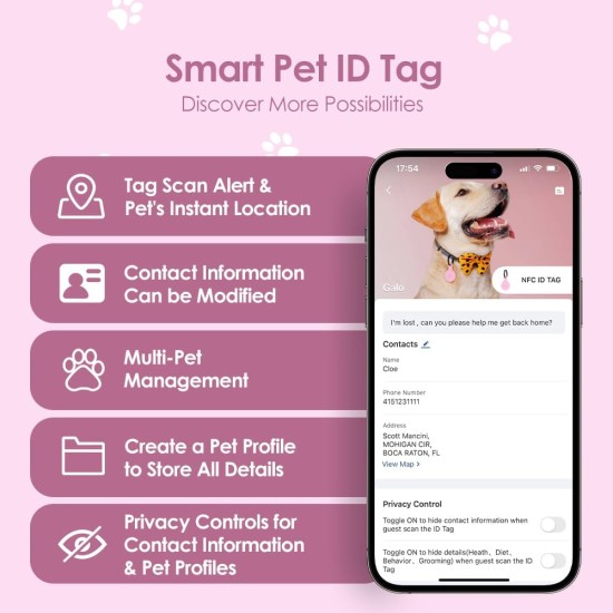 PawView Smart Pet ID Tag with QR Code & NFC - Waterproof Silicone Bow Tie Dog Tag for Lost Pet Recovery - Customizable, No GPS Required, Free App (Black) PawView Smart Pet ID Tag with QR Code & NFC - Waterproof Silicone Bow Tie Dog Tag for Lost Pet Recovery - Customizable, No GPS Required, Free App (Black)