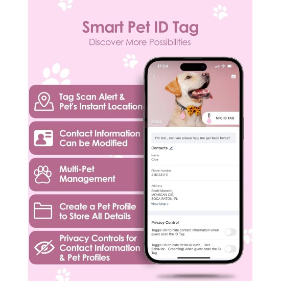 PawView Smart Pet ID Tag with QR Code & NFC - Waterproof Silicone Bow Tie Dog Tag for Lost Pet Recovery - Customizable, No GPS Required, Free App (Black) PawView Smart Pet ID Tag with QR Code & NFC - Waterproof Silicone Bow Tie Dog Tag for Lost Pet Recovery - Customizable, No GPS Required, Free App (Black)