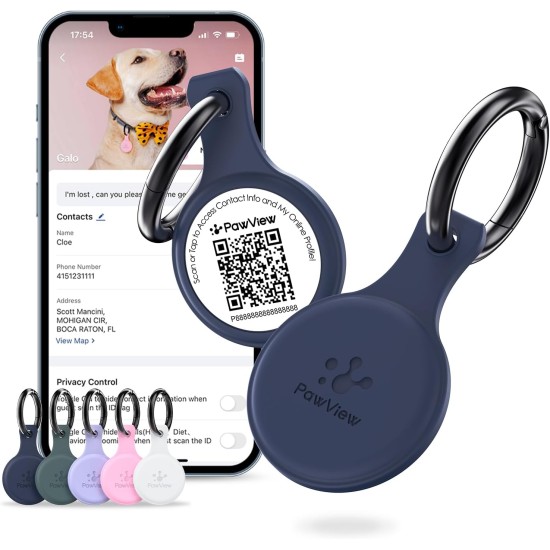 PawView Smart Pet ID Tag with QR Code & NFC - Waterproof Silicone Bow Tie Dog Tag for Lost Pet Recovery - Customizable, No GPS Required, Free App (Black) PawView Smart Pet ID Tag with QR Code & NFC - Waterproof Silicone Bow Tie Dog Tag for Lost Pet Recovery - Customizable, No GPS Required, Free App (Black)