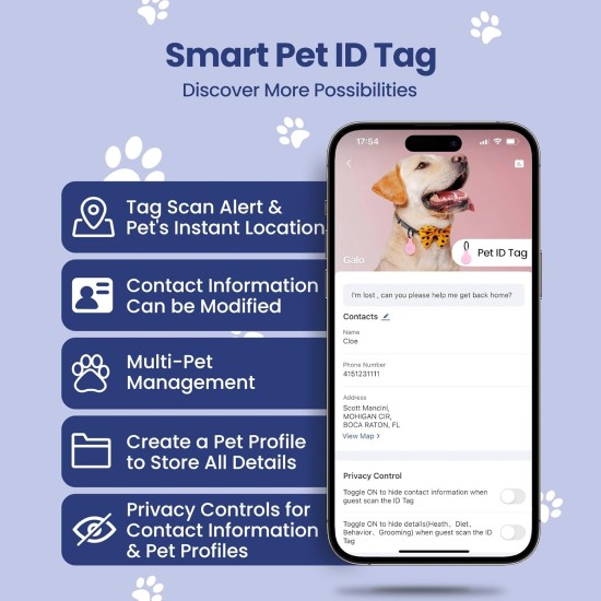 PawView Smart Pet ID Tag with QR Code & NFC - Waterproof Silicone Bow Tie Dog Tag for Lost Pet Recovery - Customizable, No GPS Required, Free App (Black) PawView Smart Pet ID Tag with QR Code & NFC - Waterproof Silicone Bow Tie Dog Tag for Lost Pet Recovery - Customizable, No GPS Required, Free App (Black)
