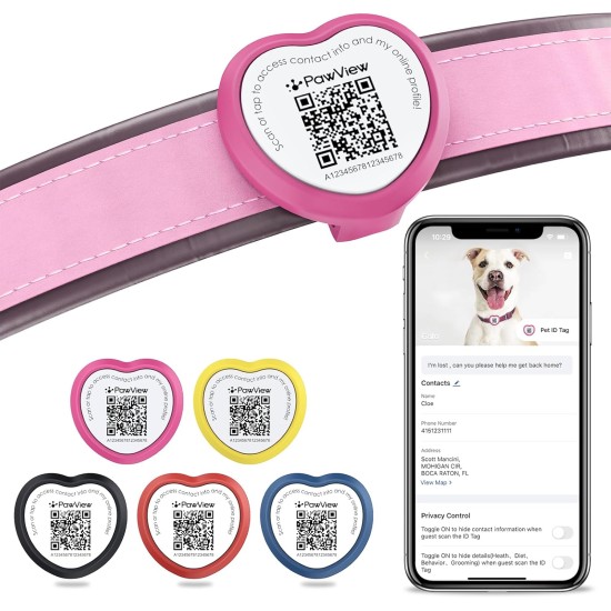 PawView Smart Pet ID Tag with QR Code & NFC - Waterproof Silicone Bow Tie Dog Tag for Lost Pet Recovery - Customizable, No GPS Required, Free App (Black) PawView Smart Pet ID Tag with QR Code & NFC - Waterproof Silicone Bow Tie Dog Tag for Lost Pet Recovery - Customizable, No GPS Required, Free App (Black)