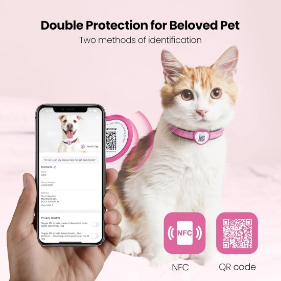 PawView Smart Pet ID Tag with QR Code & NFC - Waterproof Silicone Bow Tie Dog Tag for Lost Pet Recovery - Customizable, No GPS Required, Free App (Black) PawView Smart Pet ID Tag with QR Code & NFC - Waterproof Silicone Bow Tie Dog Tag for Lost Pet Recovery - Customizable, No GPS Required, Free App (Black)