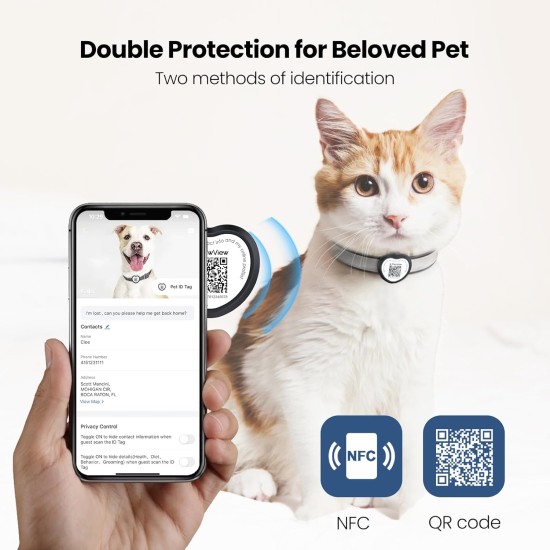 PawView Smart Pet ID Tag with QR Code & NFC - Waterproof Silicone Bow Tie Dog Tag for Lost Pet Recovery - Customizable, No GPS Required, Free App (Black) PawView Smart Pet ID Tag with QR Code & NFC - Waterproof Silicone Bow Tie Dog Tag for Lost Pet Recovery - Customizable, No GPS Required, Free App (Black)