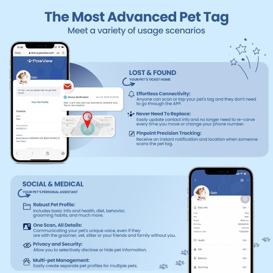 PawView Smart Pet ID Tag with QR Code & NFC - Waterproof Silicone Bow Tie Dog Tag for Lost Pet Recovery - Customizable, No GPS Required, Free App (Black) PawView Smart Pet ID Tag with QR Code & NFC - Waterproof Silicone Bow Tie Dog Tag for Lost Pet Recovery - Customizable, No GPS Required, Free App (Black)