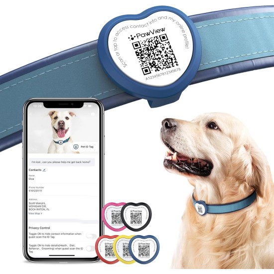 PawView Smart Pet ID Tag with QR Code & NFC - Waterproof Silicone Bow Tie Dog Tag for Lost Pet Recovery - Customizable, No GPS Required, Free App (Black) PawView Smart Pet ID Tag with QR Code & NFC - Waterproof Silicone Bow Tie Dog Tag for Lost Pet Recovery - Customizable, No GPS Required, Free App (Black)