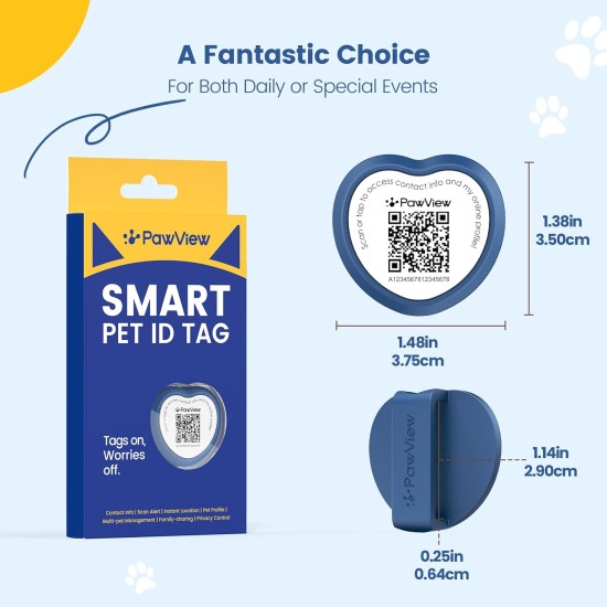 PawView Smart Pet ID Tag with QR Code & NFC - Waterproof Silicone Bow Tie Dog Tag for Lost Pet Recovery - Customizable, No GPS Required, Free App (Black) PawView Smart Pet ID Tag with QR Code & NFC - Waterproof Silicone Bow Tie Dog Tag for Lost Pet Recovery - Customizable, No GPS Required, Free App (Black)