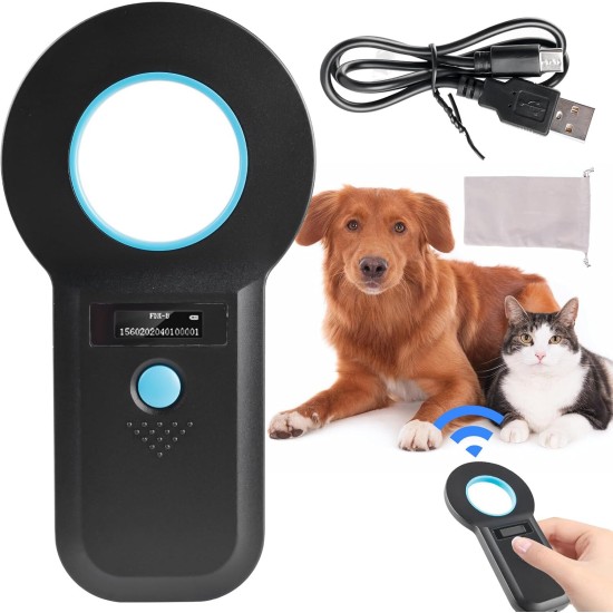 Pet ID Reader, Animal Chip Reader, Microchip Reader for Dogs/Cats, Pet Microchip Scanner, Dog Microchip Scanner, Pet ID Pet Scanner, Pet Chip Reader for Animal Tracking, Black Pet ID Reader, Animal Chip Reader, Microchip Reader for Dogs/Cats, Pet Microchip Scanner, Dog Microchip Scanner, Pet ID Pet Scanner, Pet Chip Reader for Animal Tracking, Black