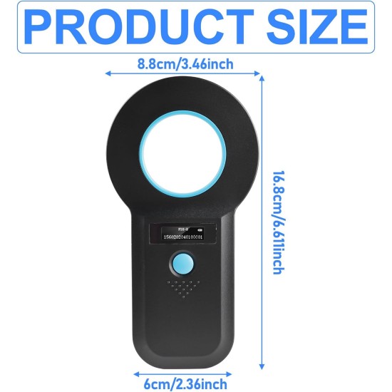 Pet ID Reader, Animal Chip Reader, Microchip Reader for Dogs/Cats, Pet Microchip Scanner, Dog Microchip Scanner, Pet ID Pet Scanner, Pet Chip Reader for Animal Tracking, Black Pet ID Reader, Animal Chip Reader, Microchip Reader for Dogs/Cats, Pet Microchip Scanner, Dog Microchip Scanner, Pet ID Pet Scanner, Pet Chip Reader for Animal Tracking, Black