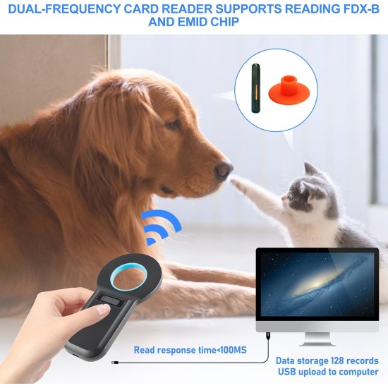 Pet ID Reader, Animal Chip Reader, Microchip Reader for Dogs/Cats, Pet Microchip Scanner, Dog Microchip Scanner, Pet ID Pet Scanner, Pet Chip Reader for Animal Tracking, Black Pet ID Reader, Animal Chip Reader, Microchip Reader for Dogs/Cats, Pet Microchip Scanner, Dog Microchip Scanner, Pet ID Pet Scanner, Pet Chip Reader for Animal Tracking, Black