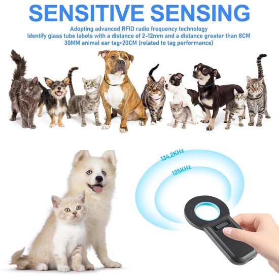 Pet ID Reader, Animal Chip Reader, Microchip Reader for Dogs/Cats, Pet Microchip Scanner, Dog Microchip Scanner, Pet ID Pet Scanner, Pet Chip Reader for Animal Tracking, Black Pet ID Reader, Animal Chip Reader, Microchip Reader for Dogs/Cats, Pet Microchip Scanner, Dog Microchip Scanner, Pet ID Pet Scanner, Pet Chip Reader for Animal Tracking, Black