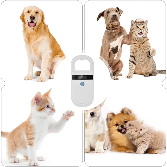 Pet ID Reader, White Animal Chip Reader, Microchip Reader for Dogs/Cats, Pet ID Pet Scanner, Pet Microchip Scanner, Pet Chip Reader for Animal Tracking Pet ID Reader, White Animal Chip Reader, Microchip Reader for Dogs/Cats, Pet ID Pet Scanner, Pet Microchip Scanner, Pet Chip Reader for Animal Tracking