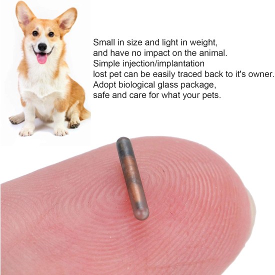 Pet Microchip, Pack of 10 1.25mm Universal Pet ID Microchip 134.2KHz /125KHZ/ Ntag216 Nfc Pet ID Tags Lightweight Glass Tube Microchip Dog for Animal/Pet/Dog/Cat/Pig Pet Microchip, Pack of 10 1.25mm Universal Pet ID Microchip 134.2KHz /125KHZ/ Ntag216 Nfc Pet ID Tags Lightweight Glass Tube Microchip Dog for Animal/Pet/Dog/Cat/Pig