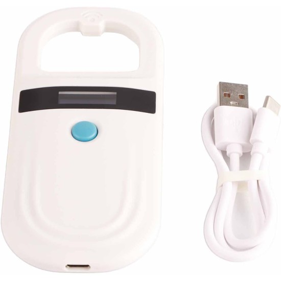 Pet Microchip Reader, RFID Portable Animal Chip ID Scanner Rechargeable Tag Scanner with Data Storage OLED Display EMID FDXB ISO11784 11785 Chip Registration Dogs Pets Cats