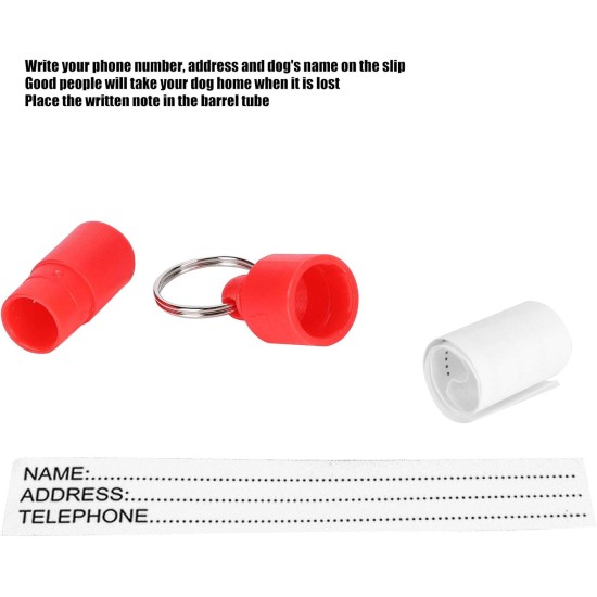 Pssopp Address Tags Pack of 20 Dog ID Tag Mini Anti Lost Pet Tube Tag Waterproof Plastic ID Name Tags Dog Collar Pendant Label for Dogs Puppies Cats, black, Small Pssopp Address Tags Pack of 20 Dog ID Tag Mini Anti Lost Pet Tube Tag Waterproof Plastic ID Name Tags Dog Collar Pendant Label for Dogs Puppies Cats, black, Small