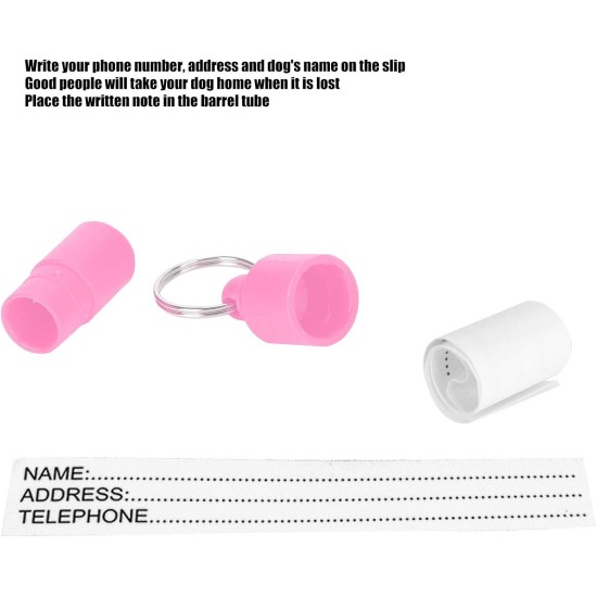 Pssopp Address Tags Pack of 20 Dog ID Tag Mini Anti Lost Pet Tube Tag Waterproof Plastic ID Name Tags Dog Collar Pendant Label for Dogs Puppies Cats, black, Small Pssopp Address Tags Pack of 20 Dog ID Tag Mini Anti Lost Pet Tube Tag Waterproof Plastic ID Name Tags Dog Collar Pendant Label for Dogs Puppies Cats, black, Small
