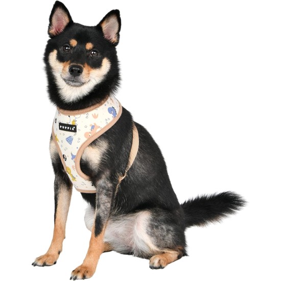 Puppia Spring and Summer Fashion Over-The-Head Dog Harness, Beige_Minmi, Medium Puppia Spring and Summer Fashion Over-The-Head Dog Harness, Beige_Minmi, Medium