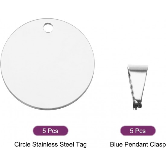 QUARKZMAN Metal Round Tags Stamps, Golden Blank Dog Tags 1.38 Inch Circle DIY Engraving Blank Tags Pack of 5, Stainless Steel with Hole for Pet Dog ID Tags, Pendant Decoration, Craft Tags QUARKZMAN Metal Round Tags Stamps, Golden Blank Dog Tags 1.38 Inch Circle DIY Engraving Blank Tags Pack of 5, Stainless Steel with Hole for Pet Dog ID Tags, Pendant Decoration, Craft Tags