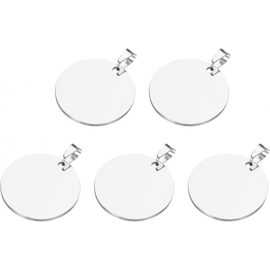 QUARKZMAN Metal Round Tags Stamps, Golden Blank Dog Tags 1.38 Inch Circle DIY Engraving Blank Tags Pack of 5, Stainless Steel with Hole for Pet Dog ID Tags, Pendant Decoration, Craft Tags QUARKZMAN Metal Round Tags Stamps, Golden Blank Dog Tags 1.38 Inch Circle DIY Engraving Blank Tags Pack of 5, Stainless Steel with Hole for Pet Dog ID Tags, Pendant Decoration, Craft Tags