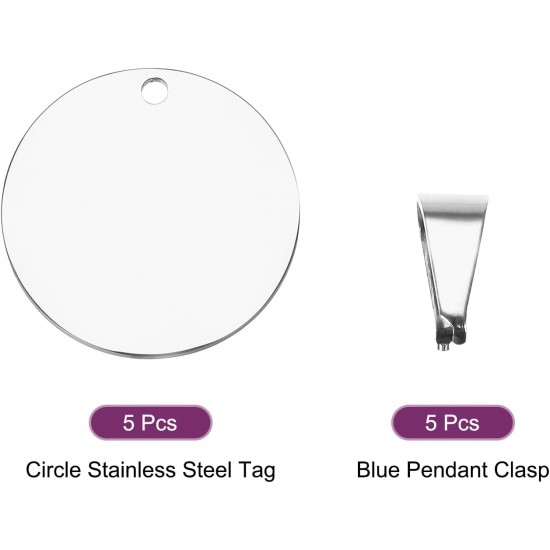 QUARKZMAN Metal Round Tags Stamps, Golden Blank Dog Tags 1.38 Inch Circle DIY Engraving Blank Tags Pack of 5, Stainless Steel with Hole for Pet Dog ID Tags, Pendant Decoration, Craft Tags QUARKZMAN Metal Round Tags Stamps, Golden Blank Dog Tags 1.38 Inch Circle DIY Engraving Blank Tags Pack of 5, Stainless Steel with Hole for Pet Dog ID Tags, Pendant Decoration, Craft Tags