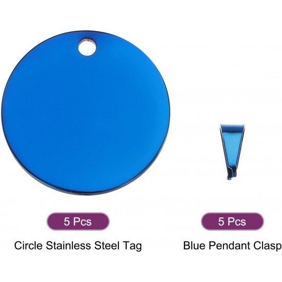 QUARKZMAN Metal Round Tags Stamps, Golden Blank Dog Tags 1.38 Inch Circle DIY Engraving Blank Tags Pack of 5, Stainless Steel with Hole for Pet Dog ID Tags, Pendant Decoration, Craft Tags QUARKZMAN Metal Round Tags Stamps, Golden Blank Dog Tags 1.38 Inch Circle DIY Engraving Blank Tags Pack of 5, Stainless Steel with Hole for Pet Dog ID Tags, Pendant Decoration, Craft Tags