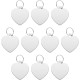 QUARKZMAN Pet ID Number Plate Metal Engraving Signs Heart Shape Dog ID Pendant Black Blank Labels with Key Rings for Pet Dog Cat Stamping Pendant Decoration 10 Pack