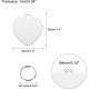 QUARKZMAN Pet ID Number Plate Metal Engraving Signs Heart Shape Dog ID Pendant Black Blank Labels with Key Rings for Pet Dog Cat Stamping Pendant Decoration 10 Pack