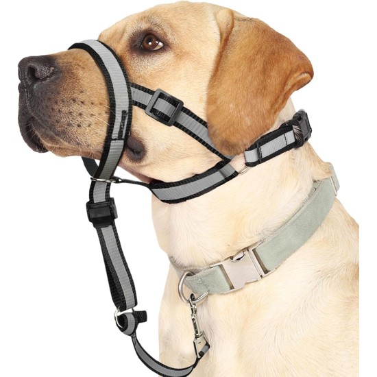Reflective Headcollar, No Pull Collar for Large Dogs, Anti Pull Muzzle Leash for Large Breeds, Adjustable Soft Dog Headcollar, Nose Rope for Easy Control on Walks Reflective Headcollar, No Pull Collar for Large Dogs, Anti Pull Muzzle Leash for Large Breeds, Adjustable Soft Dog Headcollar, Nose Rope for Easy Control on Walks