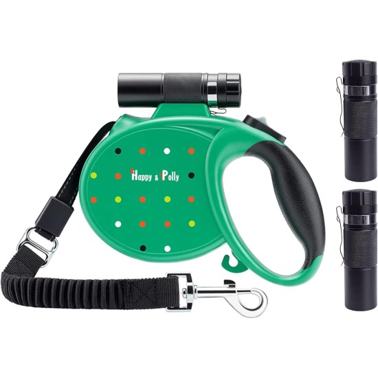 Retractable Dog Lead with Torch 5 m Happy & Polly Protective Bungee Lead Practical Hook Reflective Fishing Line Woven Strong Band One-Handed Release Pause and Lock Retractable Dog Lead with Torch 5 m Happy & Polly Protective Bungee Lead Practical Hook Reflective Fishing Line Woven Strong Band One-Handed Release Pause and Lock