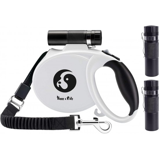 Retractable Dog Lead with Torch 5 m Happy & Polly Protective Bungee Lead Practical Hook Reflective Fishing Line Woven Strong Band One-Handed Release Pause and Lock Retractable Dog Lead with Torch 5 m Happy & Polly Protective Bungee Lead Practical Hook Reflective Fishing Line Woven Strong Band One-Handed Release Pause and Lock