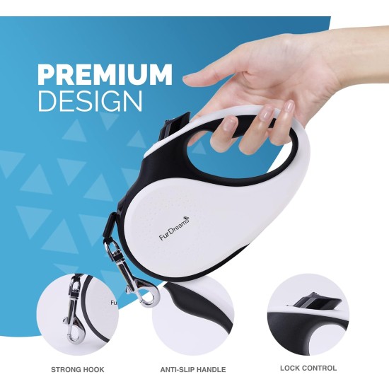 Retractable Dog Leash - Heavy Duty Extendable (5m) Lead | Non-Slip Handle with Locking Control | Strong Tangle-Free Nylon Strap & Collar Hook (Black, Large) Retractable Dog Leash - Heavy Duty Extendable (5m) Lead | Non-Slip Handle with Locking Control | Strong Tangle-Free Nylon Strap & Collar Hook (Black, Large)