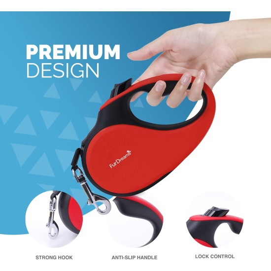 Retractable Dog Leash - Heavy Duty Extendable (5m) Lead | Non-Slip Handle with Locking Control | Strong Tangle-Free Nylon Strap & Collar Hook (Black, Large) Retractable Dog Leash - Heavy Duty Extendable (5m) Lead | Non-Slip Handle with Locking Control | Strong Tangle-Free Nylon Strap & Collar Hook (Black, Large)