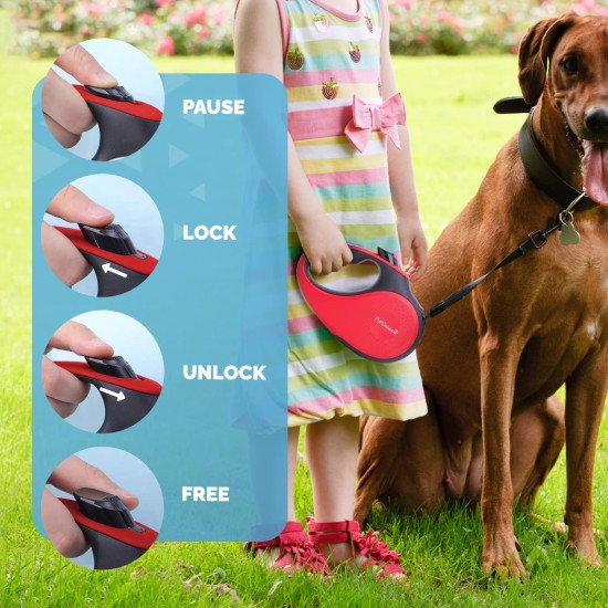 Retractable Dog Leash - Heavy Duty Extendable (5m) Lead | Non-Slip Handle with Locking Control | Strong Tangle-Free Nylon Strap & Collar Hook (Black, Large) Retractable Dog Leash - Heavy Duty Extendable (5m) Lead | Non-Slip Handle with Locking Control | Strong Tangle-Free Nylon Strap & Collar Hook (Black, Large)