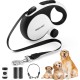 Retractable Dog Leash with Chew Resistant Cable, 26 Feet, Heavy Duty Dog Leash for Small, Medium, Large Dogs up to 110 lbs, 360° Tangle Free, One Hand Brake, White Retractable Dog Leash with Chew Resistant Cable, 26 Feet, Heavy Duty Dog Leash for Small, Medium, Large Dogs up to 110 lbs, 360° Tangle Free, One Hand Brake, White