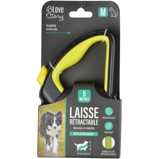 Retractable Lead 15kg Max 3ft Plastic Small 16cm x 10.7cm x 3.6cm Neon Yellow/Black Retractable Lead 15kg Max 3ft Plastic Small 16cm x 10.7cm x 3.6cm Neon Yellow/Black