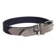 Rosewood Luxury Leather Dog Collar, 8-12 Inch, soft touch navy