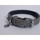Rosewood Luxury Leather Dog Collar, 8-12 Inch, soft touch navy