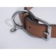 Rosewood Luxury Leather Dog Collar, 8-12 Inch, soft touch navy
