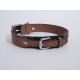Rosewood Luxury Leather Dog Collar, 8-12 Inch, soft touch navy