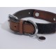Rosewood Luxury Leather Dog Collar, 8-12 Inch, soft touch navy