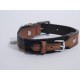Rosewood Luxury Leather Dog Collar, 8-12 Inch, soft touch navy