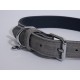 Rosewood Luxury Leather Dog Collar, 8-12 Inch, soft touch navy