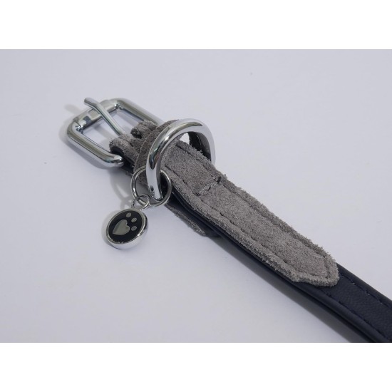 Rosewood Luxury Leather Dog Collar, 8-12 Inch, soft touch navy Rosewood Luxury Leather Dog Collar, 8-12 Inch, soft touch navy