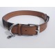 Rosewood Luxury Leather Dog Collar, 8-12 Inch, soft touch navy