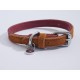 Rosewood Luxury Leather Dog Collar, 8-12 Inch, soft touch navy