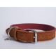 Rosewood Luxury Leather Dog Collar, 8-12 Inch, soft touch navy